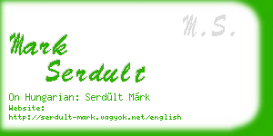 mark serdult business card